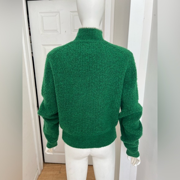 Paloma Wool Himalaya Green Wool Mohair Blend Textured Sweater Size L Mock Neck - Picture 7 of 11